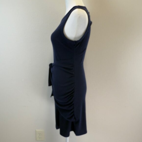 NWT Kaileigh Caroline Knit-Fitted Ribbed Sleeveless Dress Navy Size SP Comfort - Picture 5 of 12